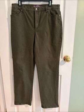 Olive Green Straight Leg Pants, 30” inseam